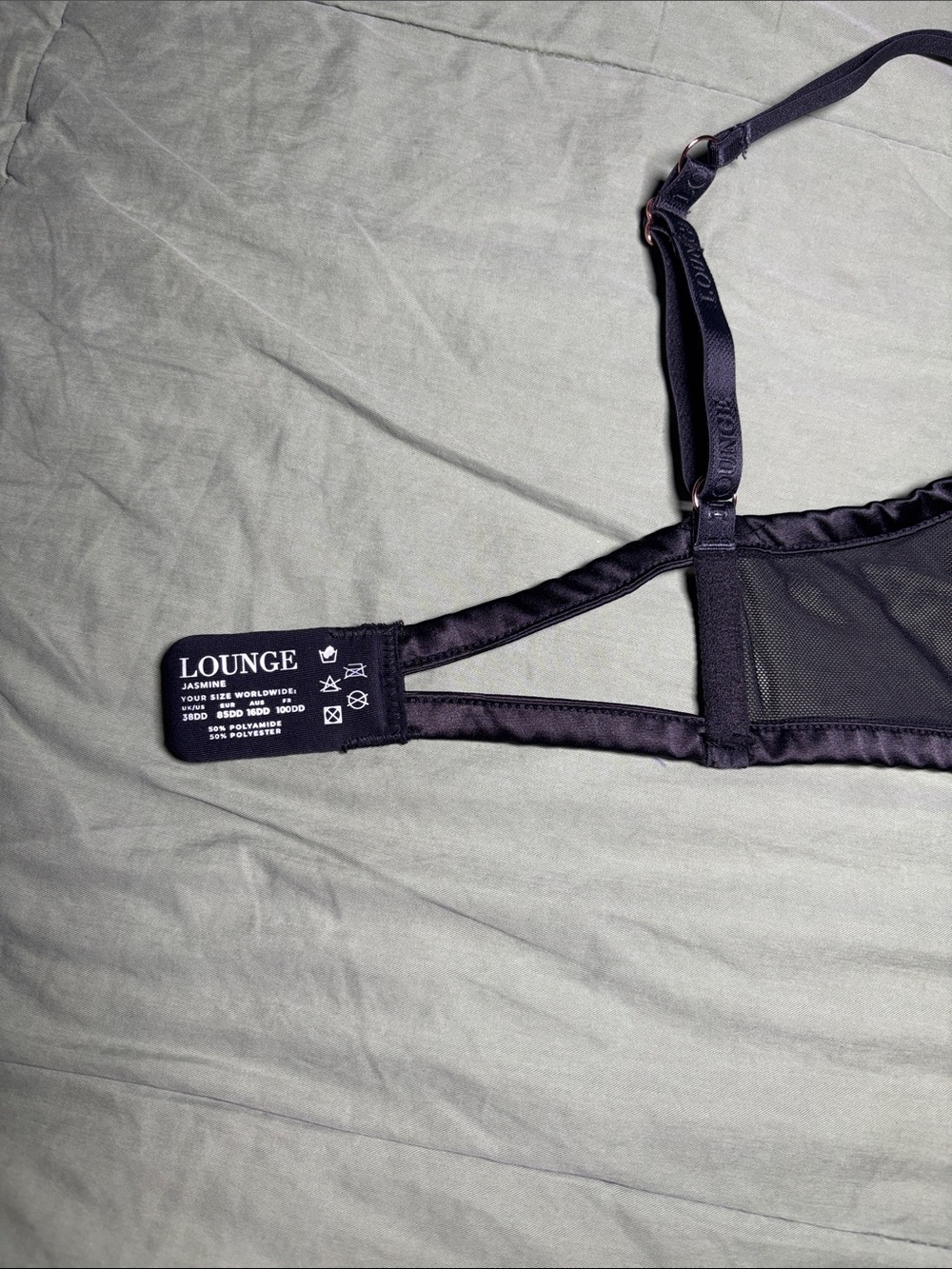Lounge 3 Piece set w/ Black Bra, Garter Belt & Thong Jasmine - Picture 5 of 11